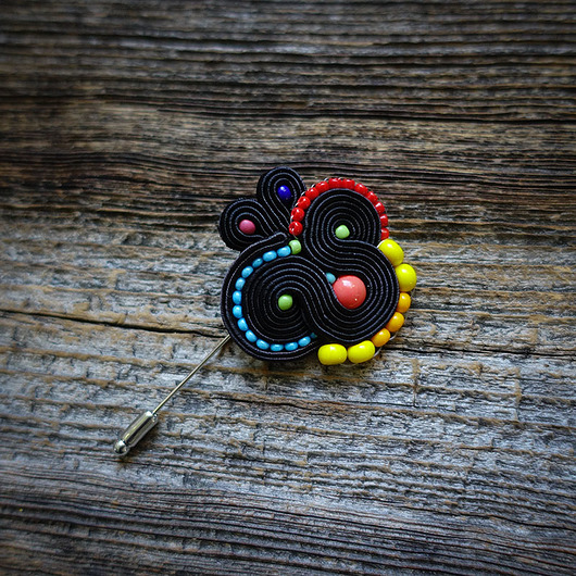 broszki Kolorowa broszka soutache