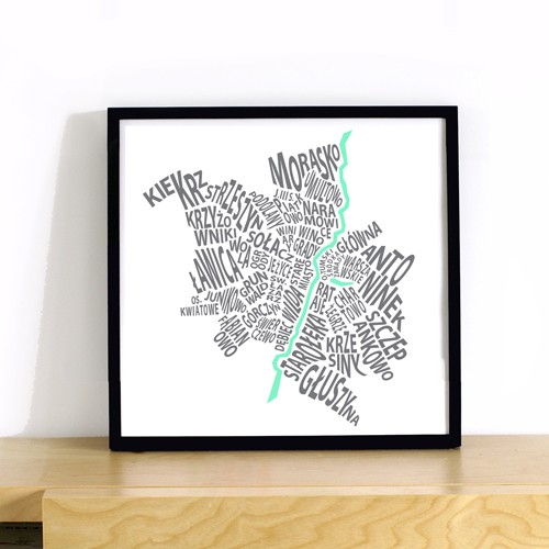 Grafika Poznańska miętowa rzeka ONE MUG A DAY