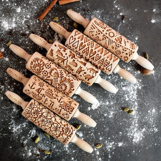 zestaw 6 wałków, dowolne wzory Rolling Pin Collection
