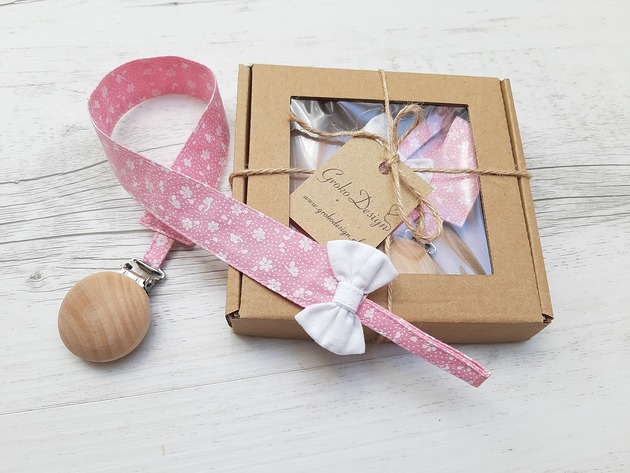 Zawieszka do smoczka pink flowers GroKo Design