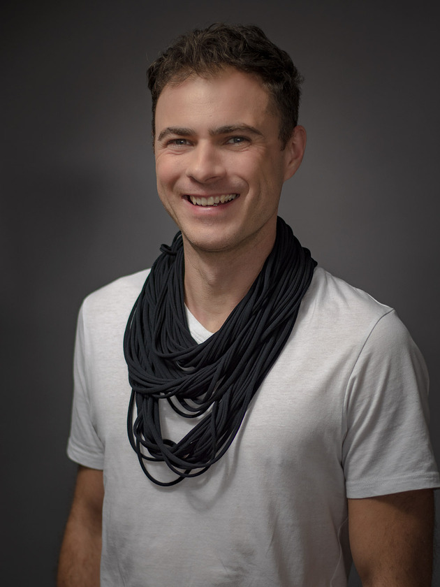 moda - inne Naszyjnik dzianinowy - czarny (unisex)