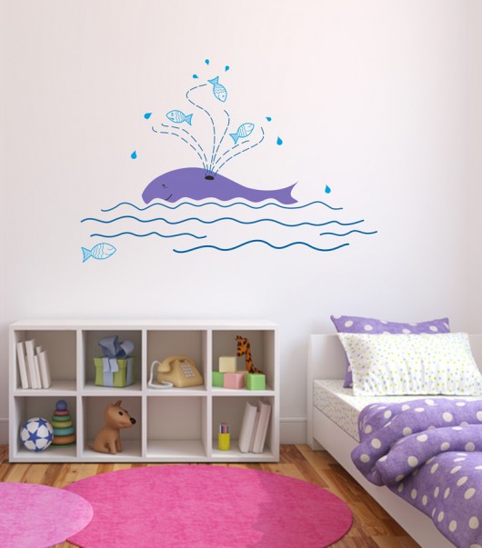 naklejka Pan Wieloryb w towarzystwie 100 x 70 cm loonybin