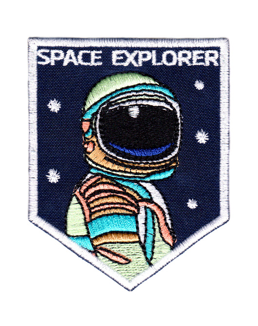 naszywki na ubrania Naszywka naprasowanka SPACE EXPLORER termo haft 6,5x8,2cm