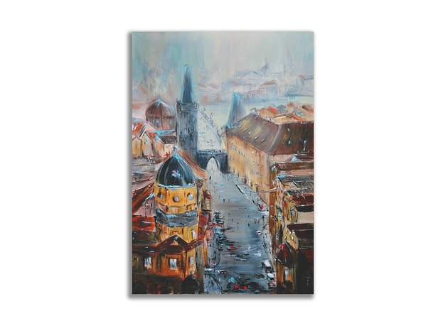 obrazy Obraz akrylowy. Oryginał. Ręcznie malowany. Praga. 70x100 cm