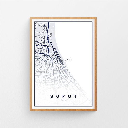 Plakat Sopot Mapa trochę na ścianę