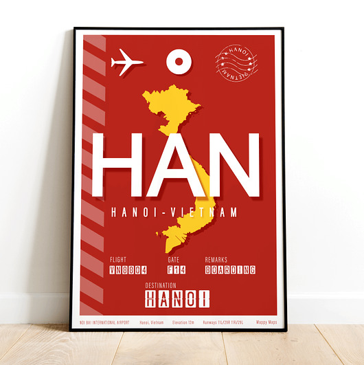 plakaty Plakat lotniczy - Hanoi Wietnam