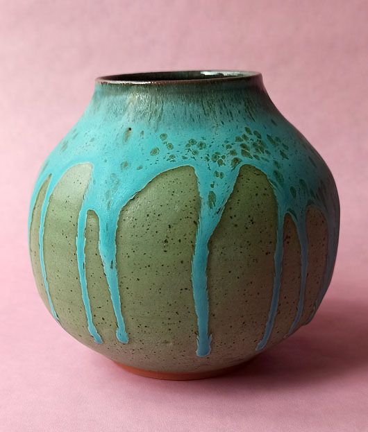 wazony Ceramiczny wazon turkusowa lawa