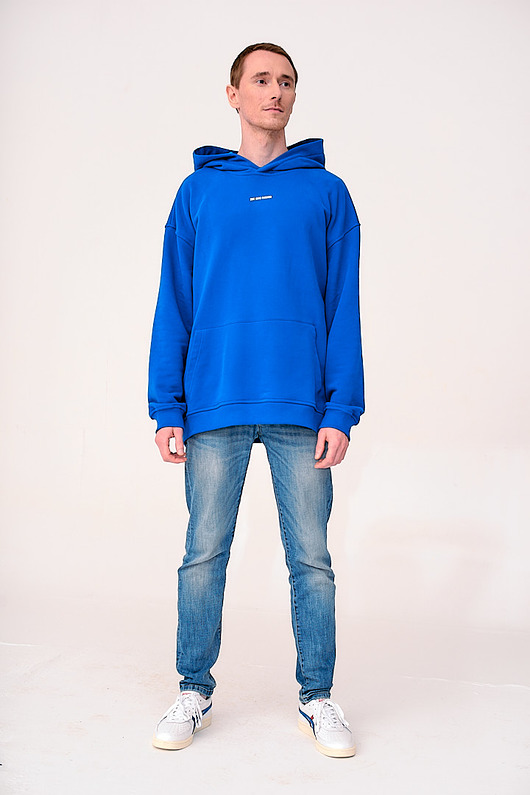bluzy męskie Hoodie Oversize Blue