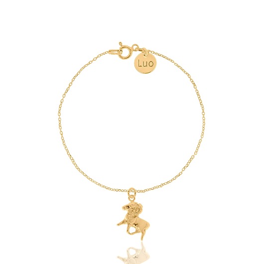 bransoletki srebrne Bransoletka srebrna pozłacana ze znakiem zodiaku Baran
