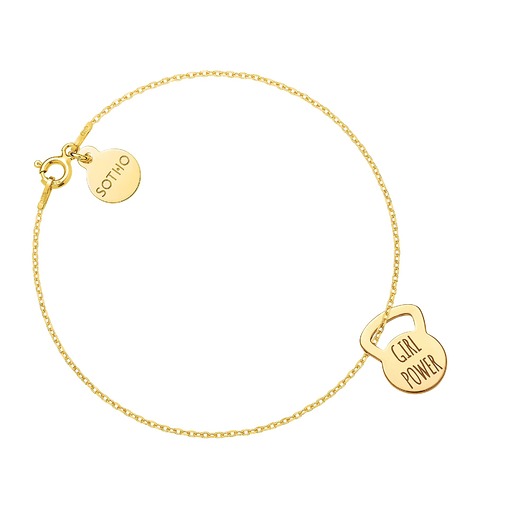 bransoletki srebrne Złota bransoletka kettlebell GIRL POWER