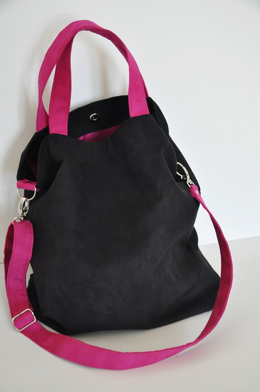 torby na ramię Torba hobo XXL - czerń, fuksja