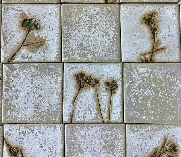 kafle i panele Zestaw kafli ceramicznych "Porcelanowe kwiaty"