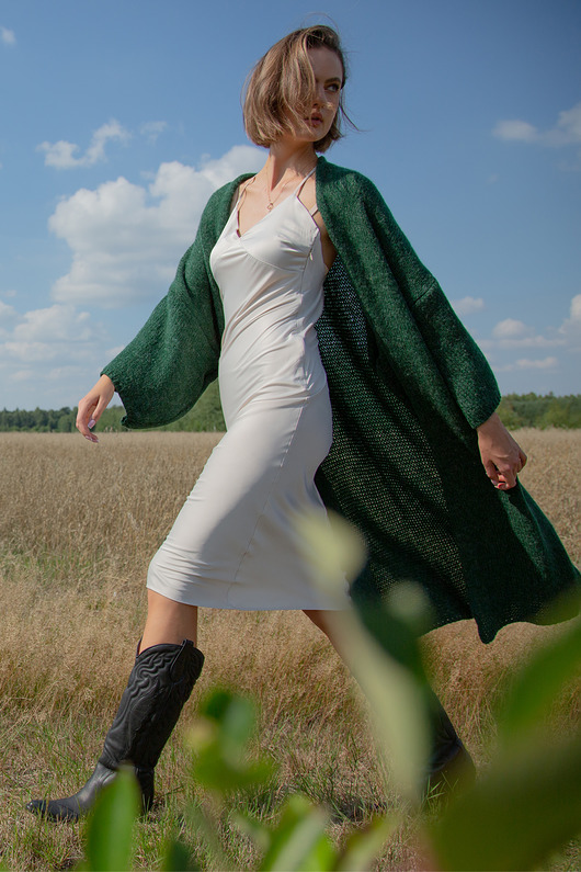 kardigany damskie Kardigan  oversize maxi F1271