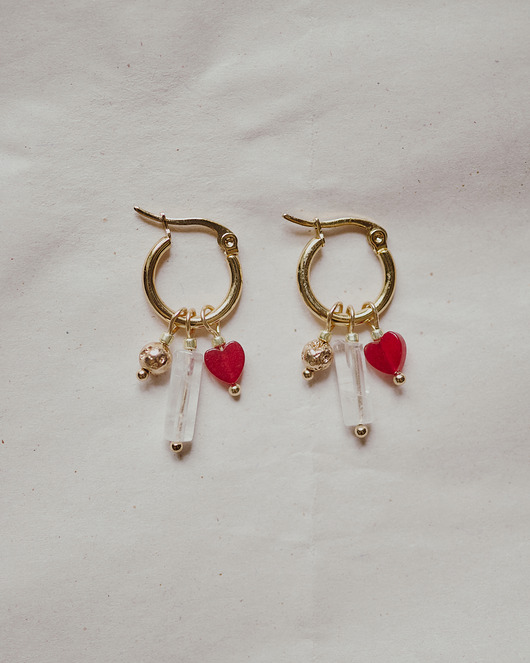 kolczyki z kamieniami Kolczyki Kruszonka N.4 walentynki