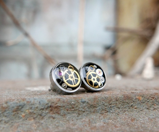 kolczyki z żywicy Mechaniczne kolczyki VIP 003