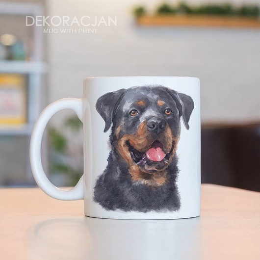 Kubek Z Nadrukiem Pies Rottweiler Dekoracjan