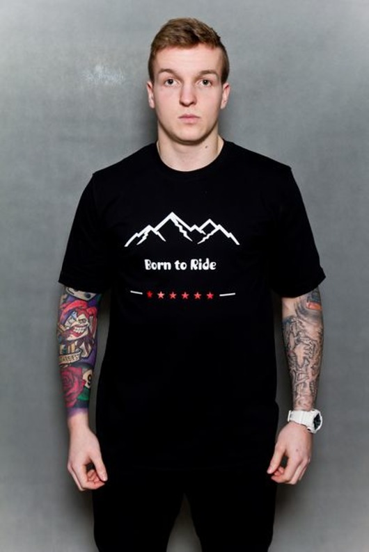 T-shirt Born To Ride Mountains black Borntoride