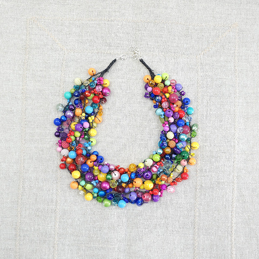 kolie 7063 kolorowy, tęczowy naszyjnik statement, kolia