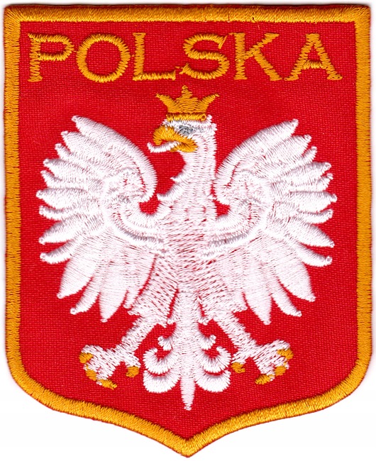 naszywki na ubrania Naszywka naprasowanka GODŁO POLSKI ZŁOTE termo haft POLSKIE 7,3x9cm