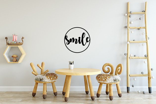 dekoracja ring smile simple - czarny 40x40cm Frank and Phil