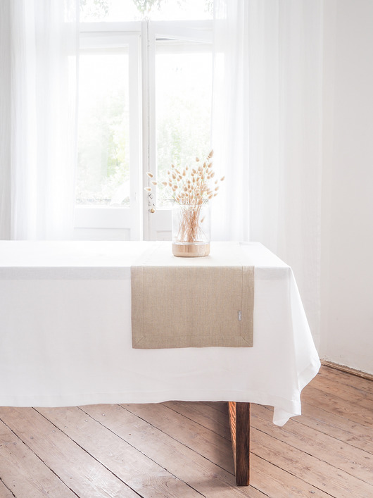obrusy i serwetki Lniany Bieżnik Heavy Linen NATURAL