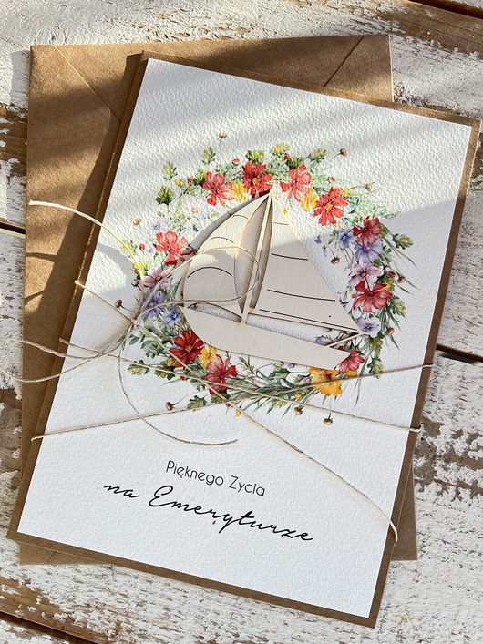 kartki scrapbooking Kartka z okazji emerytury