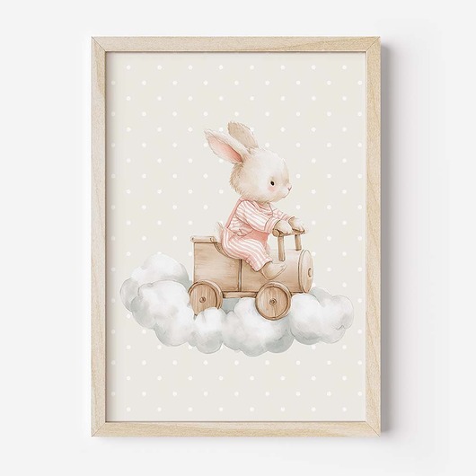 obrazy i plakaty do pokoju dziecięcego Plakat Na Ścianę Dla Dziewczynki Różowe króliczki nr. 13