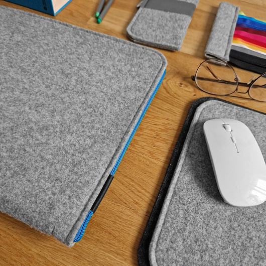 ETUI Z FILCU na laptopa zamek turkusowy purol design
