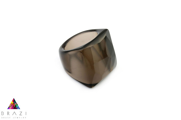 InspRING Kwarc Dymny Fasetowany Brazi Druse Jewelry