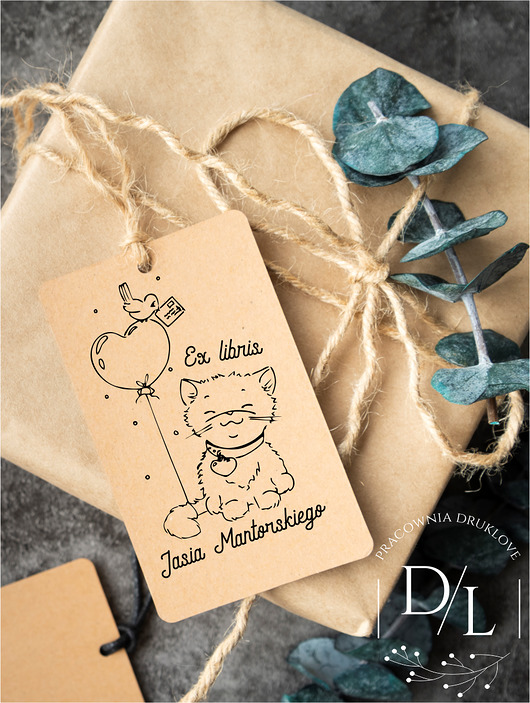 stemple Stempel Ex Libris Exlibris personalizowany Kot 1