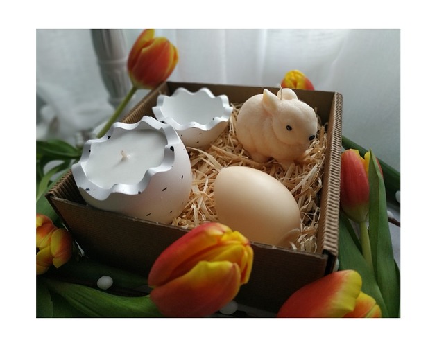 świeczniki i świece Zestaw prezentowy Wielkanoc