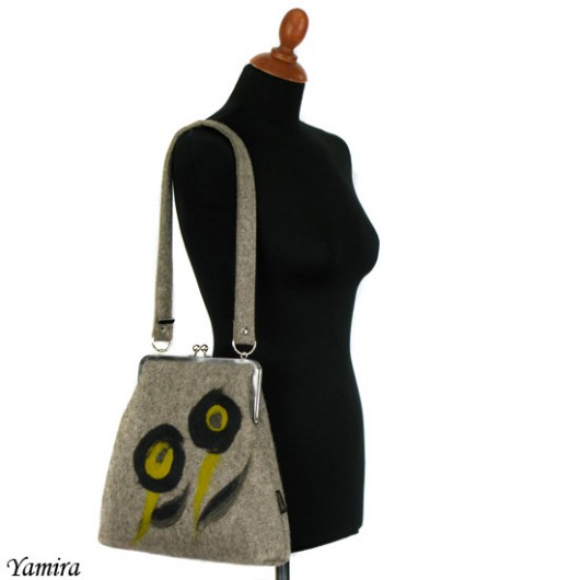 Torebka XL :: beige & brown felted :: yamira