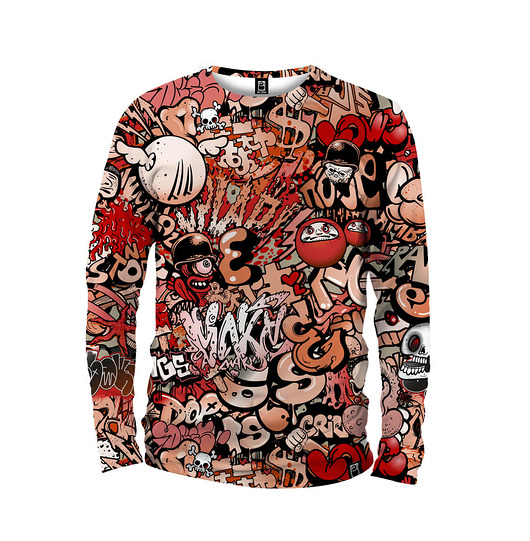 bluzy męskie Koszulka Longsleeve Męska DR.CROW Graffiti Skull