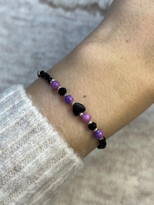 bransoletki z kamieni naturalnych Bransoletka obsydian, agat