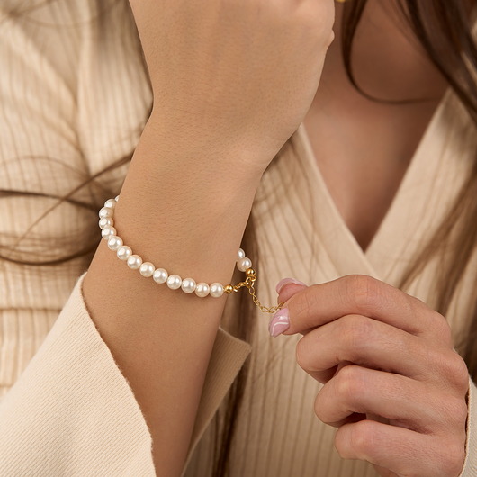 bransoletki złote Bransoletka perły- srebro 925 pozłacane