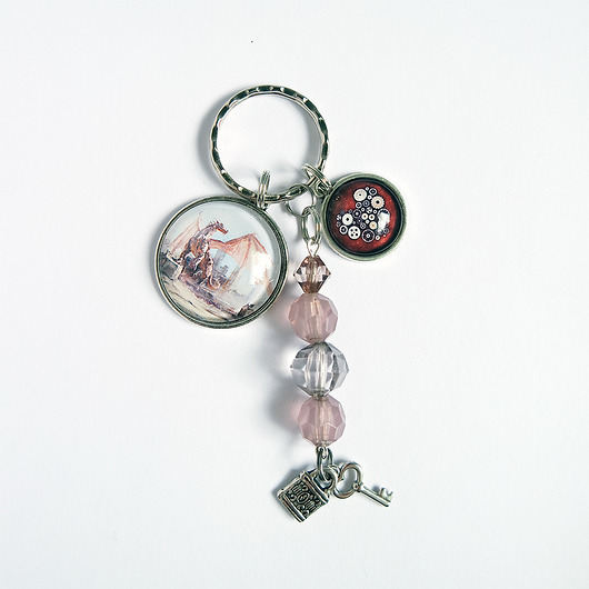 breloki Breloczek - Smok, serce steampunk