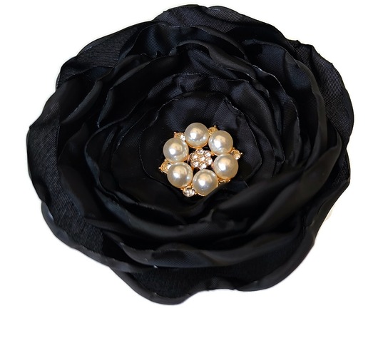 broszki Ciemno czarna broszka 8cm