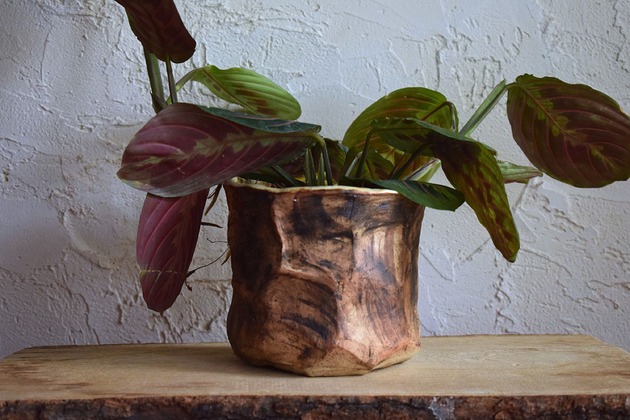 doniczki FASET_osłonka ceramiczna_drewno