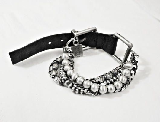 KSZU- Multii Chain Silver & Leather Bracelet KSZU Jewelry