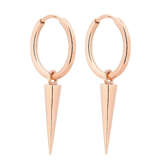 kolczyki srebrne Kolczyki koła z różowego złota z kłami