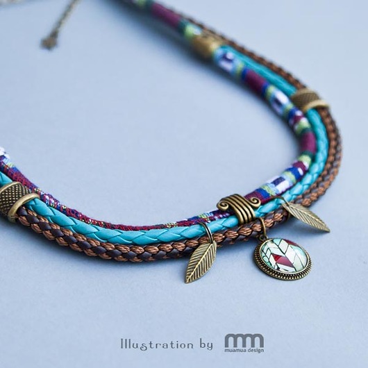 INDIAN FEATHER naszyjnik Boho muamua design