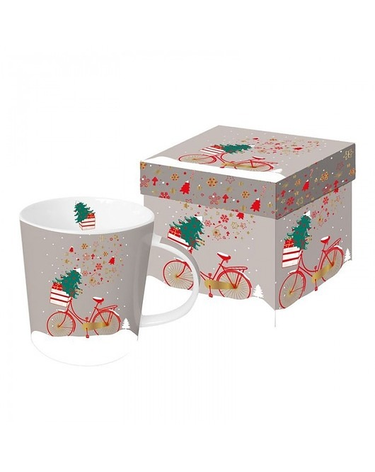 Kubek Porcelanowy Rower z Choinką MIA home