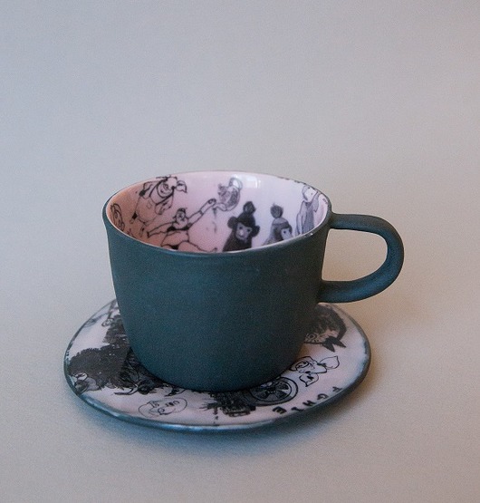 Filiżanka w rysunki Pangzi Ceramics