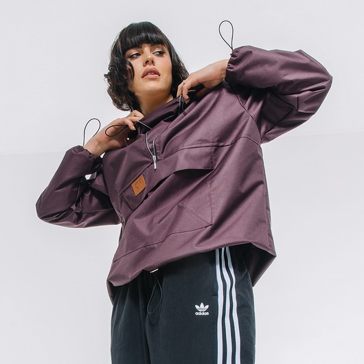 kurtki damskie Kurtka wiatrówka typu anorak burgundowa