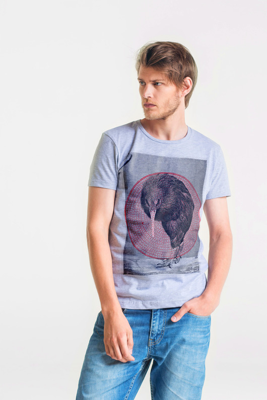 CIRCLE - Koszulka Męska T-shirt SZARY GAU great as You