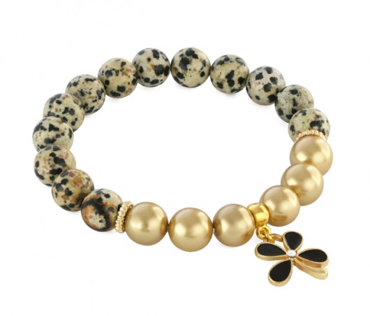 Jasper & pearl with flower pendant. Lavoga