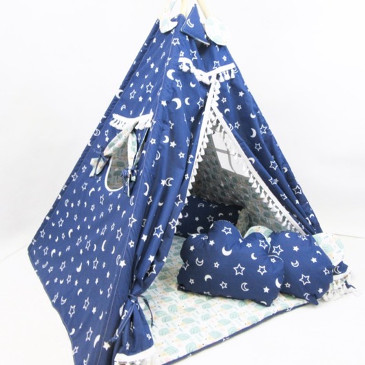 Dwustronne Tipi + Mata + Poduszki Granat Jeże Enitka Sweet Baby Room