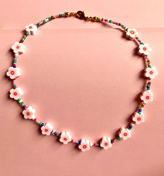 chokery Choker z kwiatkami