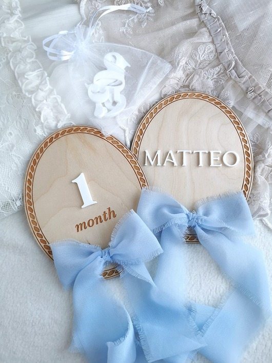 niemowlak - inne Tabliczka do zdjęć dla noworodka, tabliczka z miesiącami, pierwszy rok