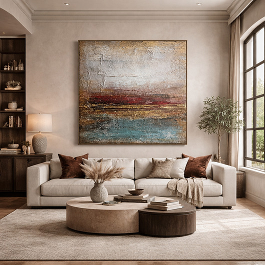 obrazy Duży obraz strukturalny ze złotem do salonu Abstrakcja XXL